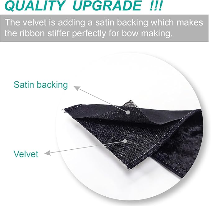 Black Velvet Ribbon 2.5 Inch x 10 Yards - Image 2