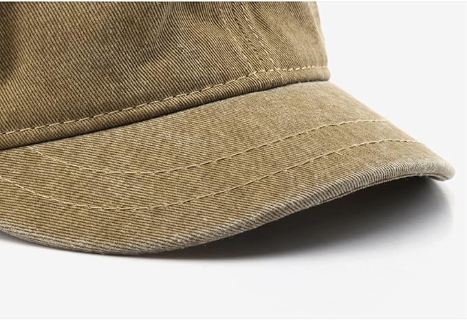 Short Brim Vintage Baseball Cap Adjustable Unstructured Washed Distressed Cotton Blank Dad Hat for Men & Women
