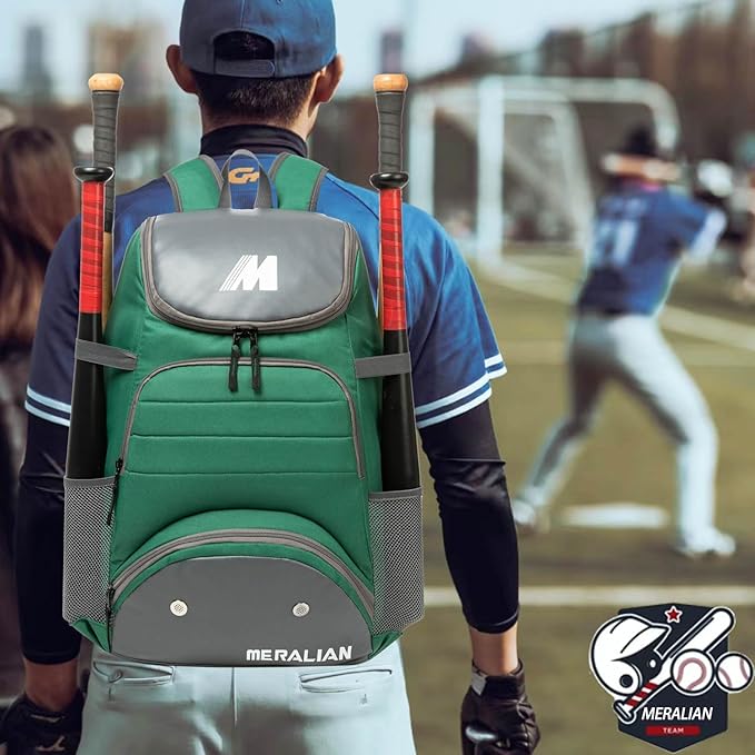 Baseball Bag - Lightweight Softball & T-Ball Backpack with Shoe Compartment for Equipment & Gear