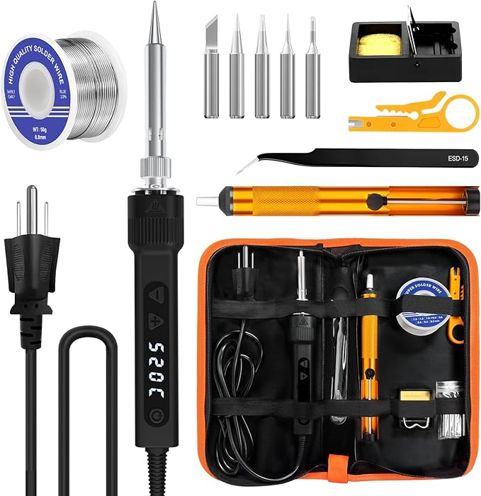120W LED Soldering Iron Kit, 7s Fast Heating Adjustable Temp 356-968℉ Auto by LJPXHHU