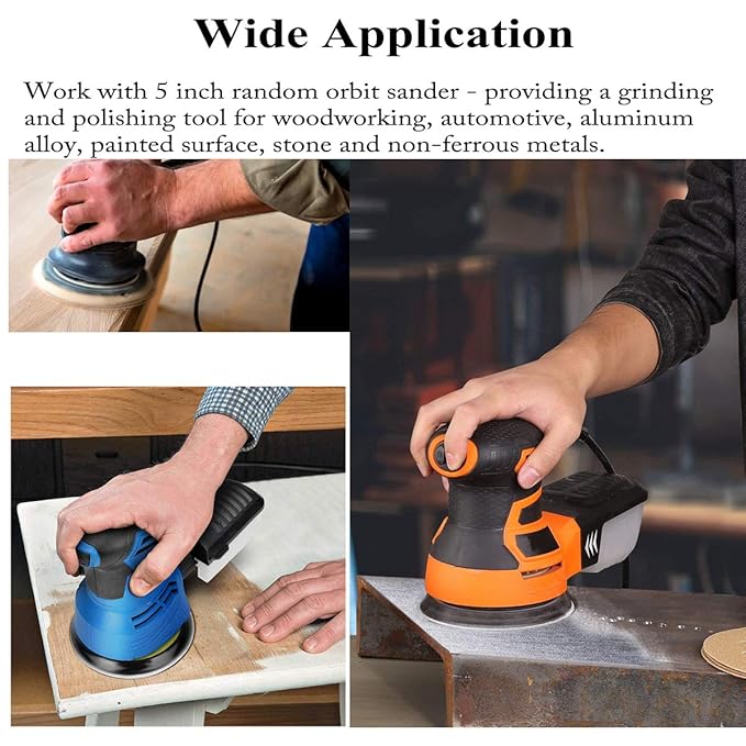 5-Inch 8-Hole Hook and Loop Sanding Discs 600-Grit Random Orbit Sandpaper - Image 7