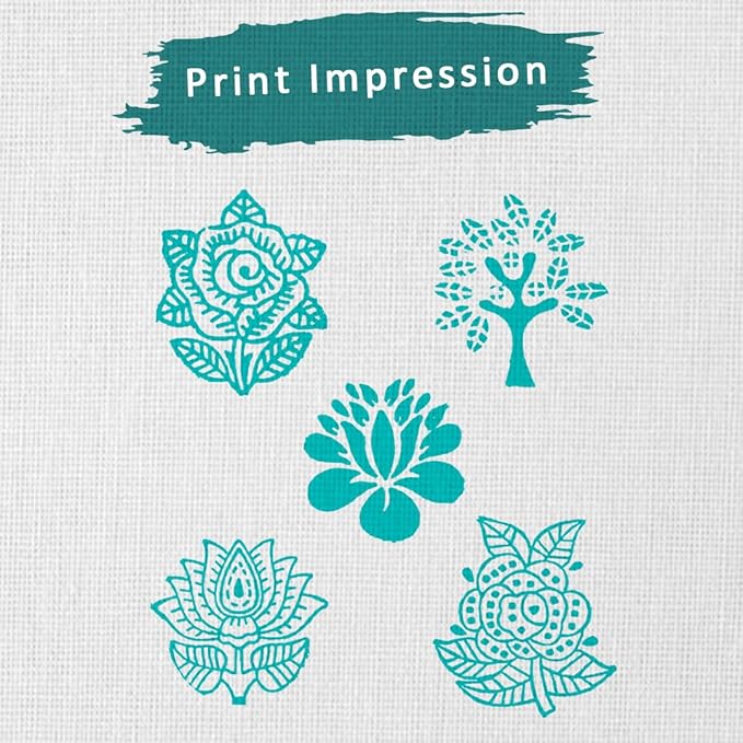 Floral Wood Printing Stamp Block - Image 3