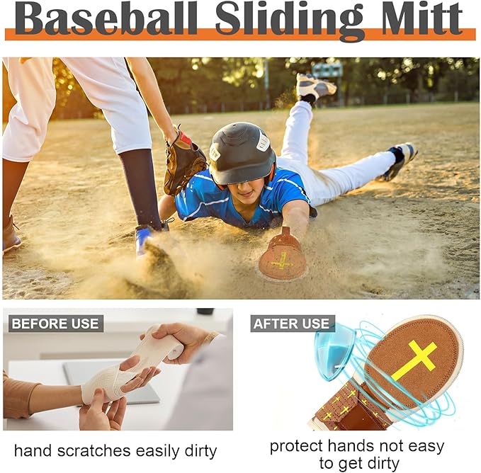 Geyoga Christian Sliding Mitt Cross Baseball Softball Religious Glove Sliding Mitt Baseball Guard Accessories and Protective Gear Left/Right Hands - Hand and Wrist Protection
