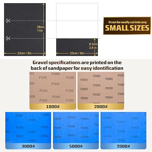 25PCS Sandpaper, Wet Dry Sandpaper, High Grit 1000 2000 3000 5000 7000 - Image 2