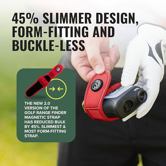 Stripebird 2.0 Slim Golf Rangefinder Magnetic Strap - Form Fitting, No Buckle, Range Finder