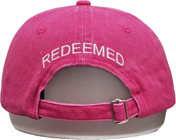 Christian Redeemed Cross Nails Hats for Men Women, Vintage Adjustable Cotton Embroidered Front & Back Baseball Cap