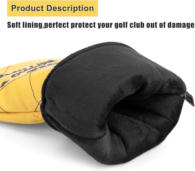 Golf Headcovers Play Like A Champion Today Golf Club Head Covers Advanced Embroidery Premium Leather Driver Headcovers Fairway Wood Covers Hybrid Cover Golf Mallet Putter Cover for DF3 OZ1