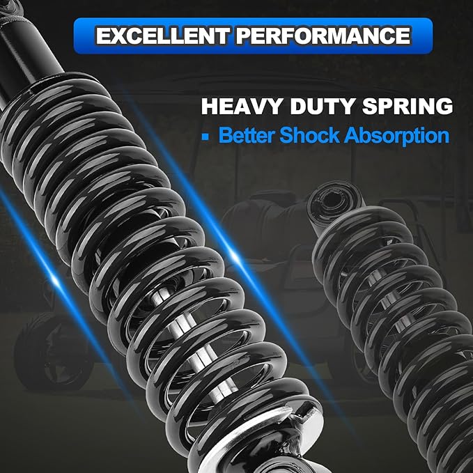 Rear Golf Cart Shock Absorbers Heavy Duty with Springs Compatible with 1995-up Yamaha Gas and Electric G14 G16 G19 G20 G22 G29 Models Replace# JN4-F2210-00, JN3-F2210-00 (BLACK)
