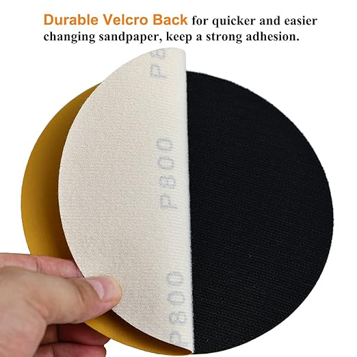 6-Inch No-Hole Hook and Loop Sanding Discs 800-Grit, Random Orbital Sandpaper - Image 4