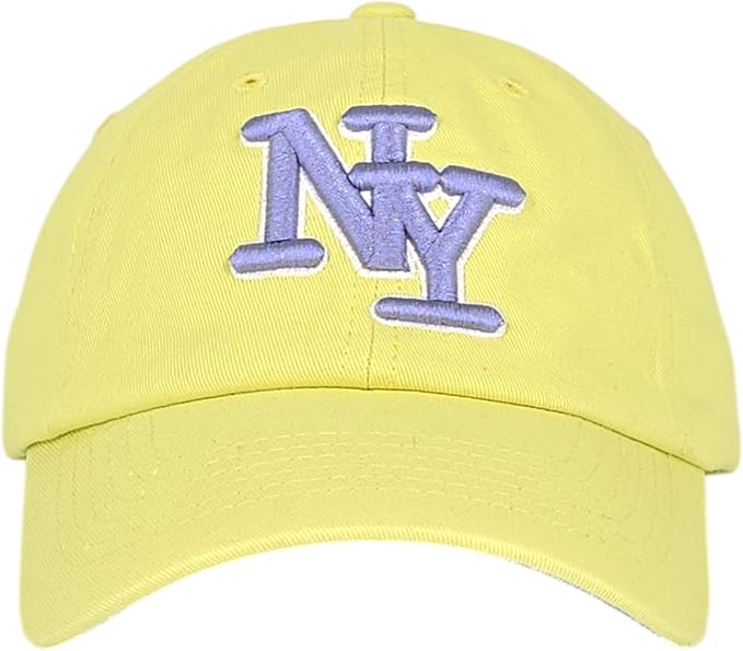NY 3D Embroidered Cotton Dad Hat – New York Baseball Cap, Adjustable Metal Buckle Strap, Unstructured Low-Profile Style