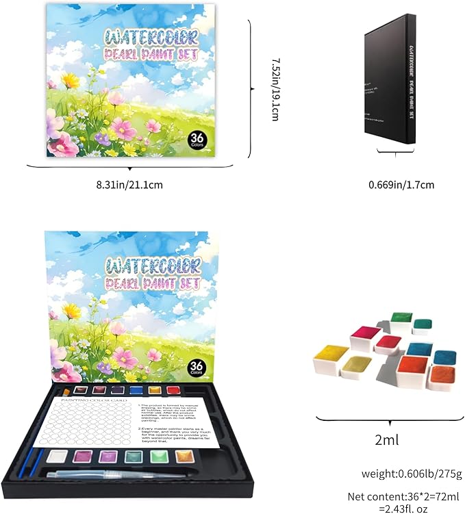 2ml Large Capacity Metallic Watercolor Paint Set, 36/60/84 Color - Image 2