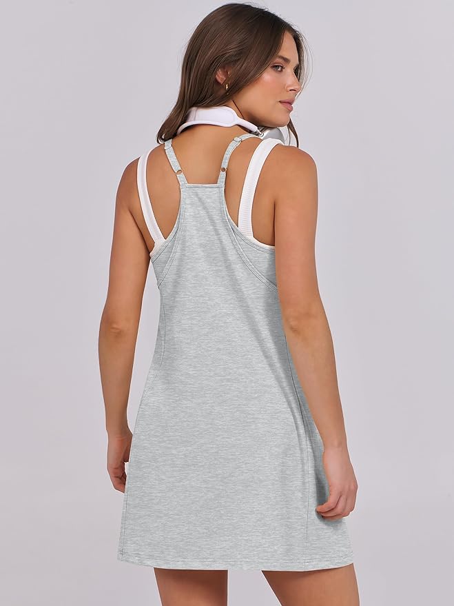 ANRABESS Women Summer Dress 2026 Beach Vacation Outfits Tennis Athletic Workout Romper Dress Built in Shorts Travel Clothes