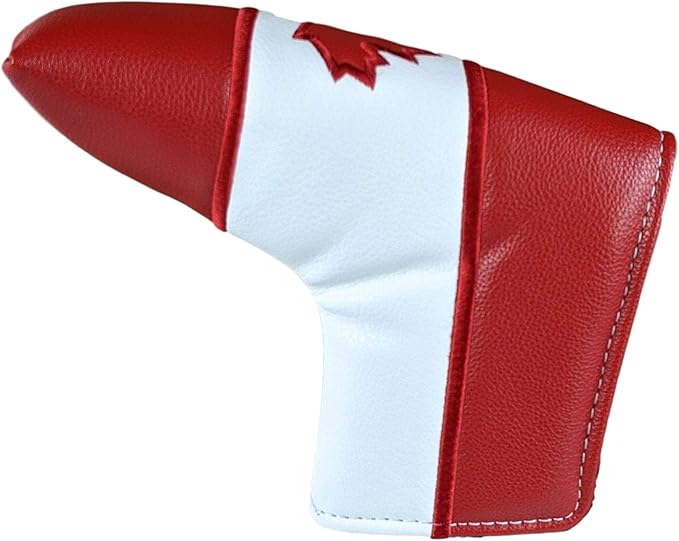 Foretra Driver Headcover Golf Club Covers Blade Mallet Putter Cover Alignment Stick Holder Hybrid Fairway Wood Head Cover Canada Flag Style Novelty Golf Accessories for Most Brands