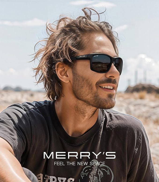 MERRY'S Sports Polarized Sunglasses For Men Women Cycling Running Driving Golf Fishing UV400 Protection S9266