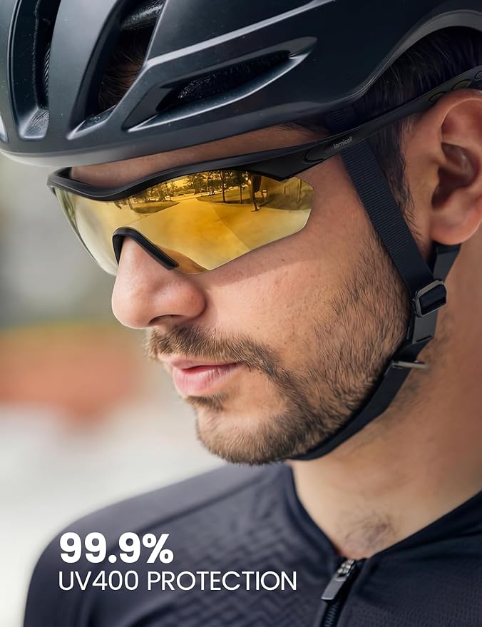 Lamicall 22g Polarized Sports Sunglasses - UV400 Protection Men Women Sun Glasses for Running Cycling Fishing Golf Driving
