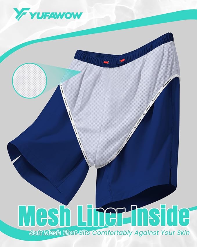 9 Inch Men Swim Trunks with Mesh Lining Quick Dry Breathable Pockets for Summer Beach Cruise Water Park Gym Running
