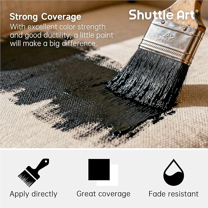 Shuttle Art Black Fabric Paint, 33.8 oz Large Bottle - Image 4
