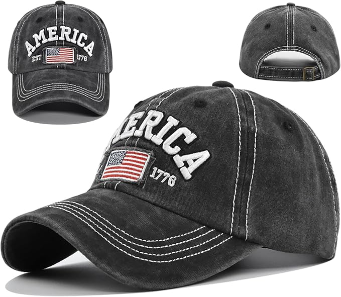American Flag Baseball Cap Trucker Hat for Men Women Mesh Camo Hat for Men Embroidered Hat