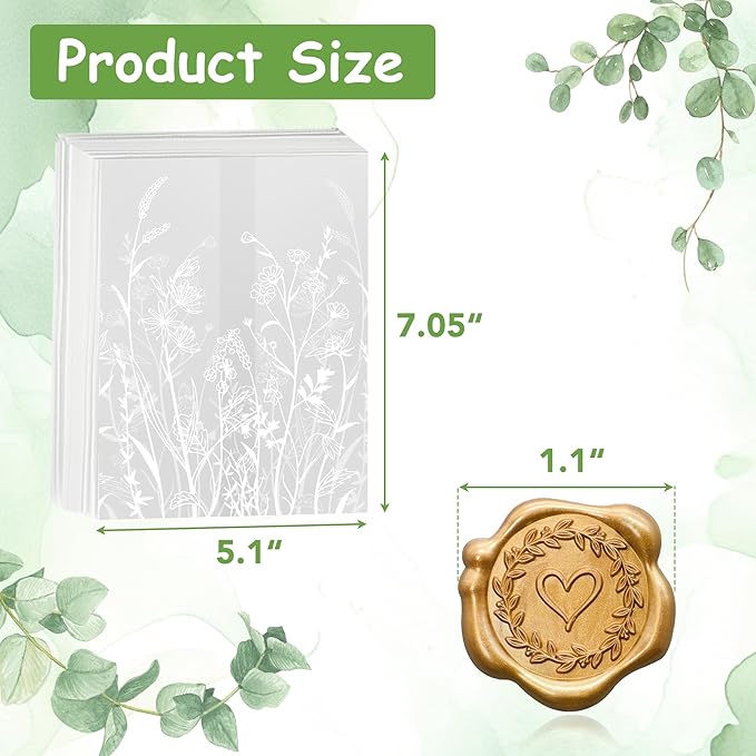 SWANGSA 100 Sets Wedding Invitations Wraps, Vellum Jackets - Image 2