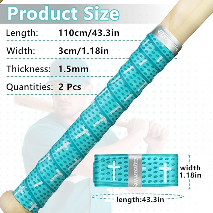 Eyourlife 2/4 Pack Baseball Bat Grip Bat Wraps for Baseball Lifestyle Softball Gifts Pro Feel Non-Slip Elite Batting Grip Tape for Bats Players