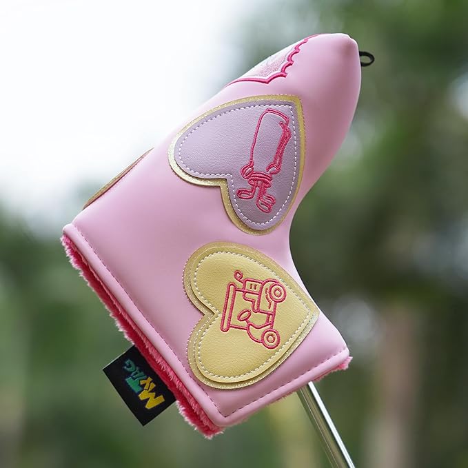 mytag Golf Head Covers Pink, No Bad Days On The Course Golf Club Covers Driver Fariway Hybrid Headcover for Women Girls