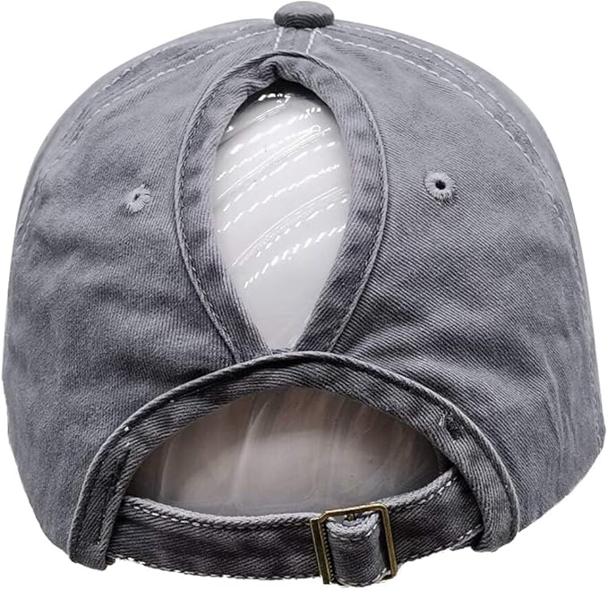 Women American Flag Ponytail Hat, Embroidery Adjustable Washed Distressed Messy Bun Baseball Cap …
