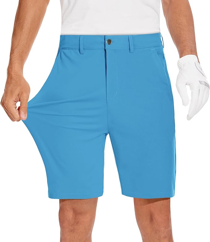 JWM Mens 7"/9" Stretch Golf Shorts - Lightweight Hybrid Casual Dress Work Flat Front Shorts with 5 Pockets Quick Dry UPF50