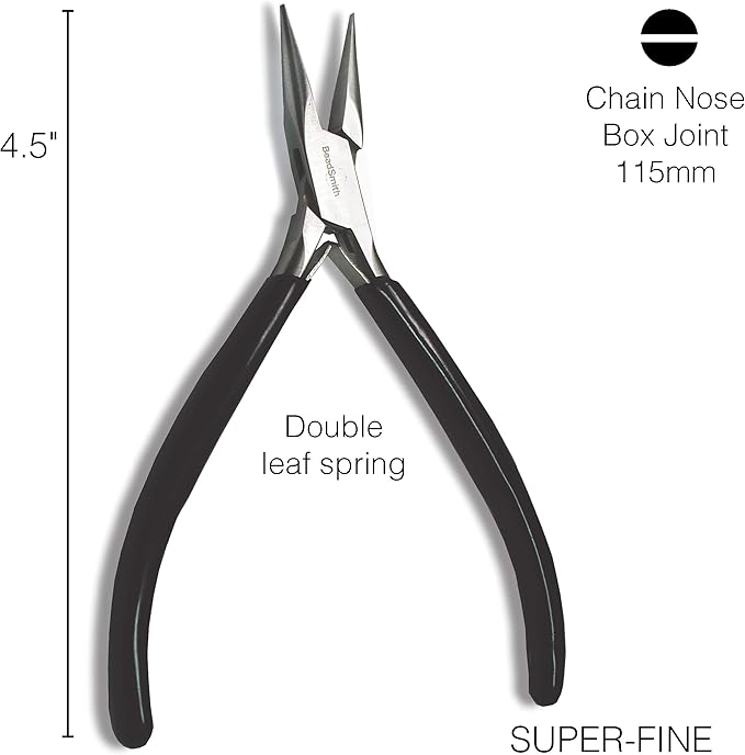 The Beadsmith Chain Nose Pliers – Extra Fine Tips – 4.5 inches – PVC Grip Handle - Image 5