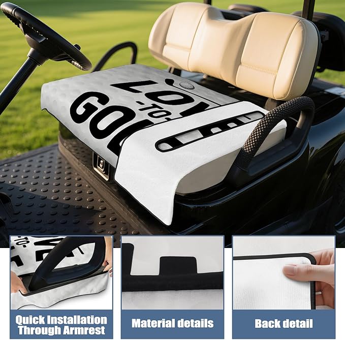 Golf Cart Seat Covers, Golf Cart Seat Towel Blanket for 2-Seat Golf Carts, Breathable Golf Cart Seat Cushions Golf Club Car Accessories 51'' x 31''