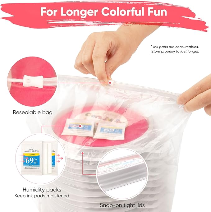 Lorzon 16 Pack Washable Ink Pads - Image 2