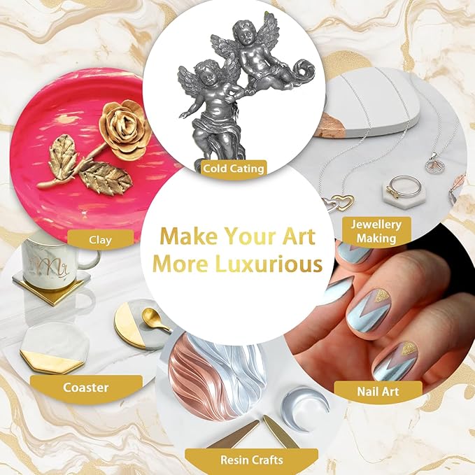 Renfio Metallic Pigment Powder, 5 Colors Gold Mica Powder - Image 5