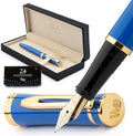 Wordsworth & Black Fountain Pen Set, 18K Gilded Fine Nib, Includes 24 Pack Ink by WordsworthBlack