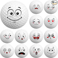 Syhood 12 Pcs Funny Golf Balls Gift Set Novelty Emotion Face Trick Golf Balls Cute Fun Practice Accessories for Teens Adult Golfers Birthday Gifts