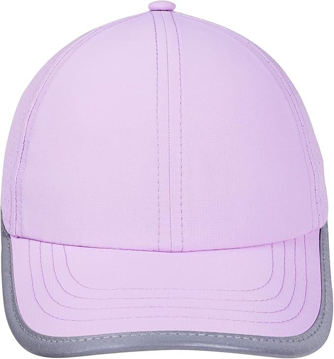 Little Girls Reflective Baseball Cap Criss Cross Ponytail Hat Kids Quick Dry Mesh Summer Sports Hat for Toddler Ages 3-8