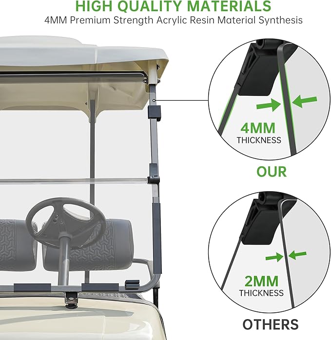 10L0L Golf Cart Windshield for Yamaha G22 (2003-2006) Models Gas or Electric Golf Cart (Clear/Tinted)