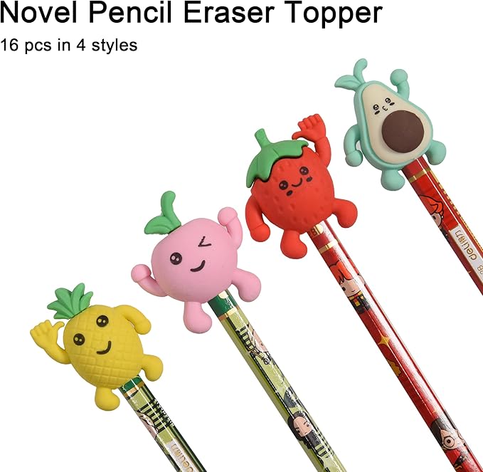 HILAZA 16Pcs Pencil Top Erasers - Image 2