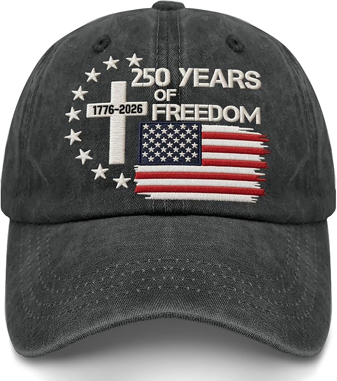 US 250th Anniversary Hat, Patriotic Embroidered Cap, 1776-2026 Freedom Celebration, 250 Years American History Gift Patriots