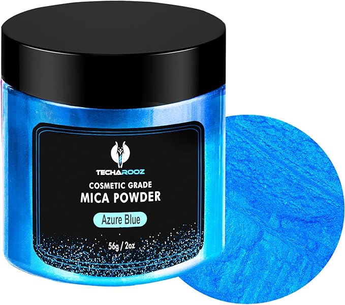 Azure Blue Mica Powder for Epoxy Resin 56g / 2oz. Jar by TECHAROOZ