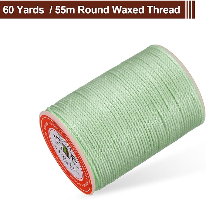 uxcell Round Leather Sewing Waxed Thread, 55m / 60 Yards Wax Polyester String - Image 3