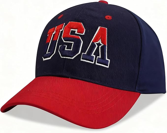 American Flag Patriotic Baseball Cap | Embroidered USA Flag 100% Cotton Adjustable Hat for Men & Women