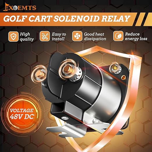 Heavy Duty 48V Golf Cart Solenoid for Yamaha Drive G22/G29 Electric 2007-up Models, 4 Terminal G29 Golf Cart Solenoid Relay Assy Replacement OEM# JU6-H1950-00 JU6-H1950-00-00 JU6H19500000