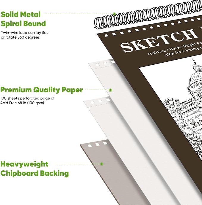 Soucolor Sketchbook 8.5x11 Hard Cover - Image 2