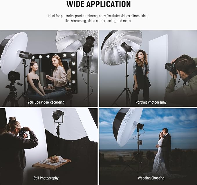 NEEWER 51"/130cm Parabolic Reflective Umbrella Photography - Image 8