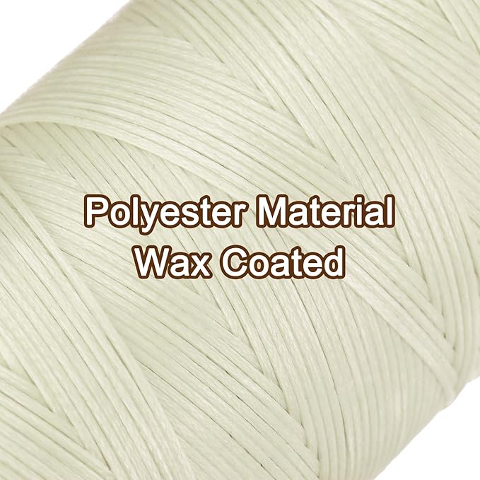uxcell 150D 0.8mm Flat Waxed Thread 284 Yards Polyester Leather Sewing Waxed - Image 4