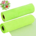 TONIFUL 2 Rolls 10 Inch Light Green Decorative Mesh Ribbbon Rolls, Fabric Mesh by TONIFUL