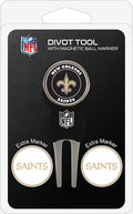 Team Golf NFL Divot Tool with 3 Golf Ball Markers Pack, Markers are Removable Magnetic Double-Sided Enamel