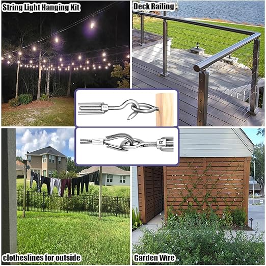 165FT Steel Cable Kit | M5 Turnbuckle & 1/8" Stainless Steel Wire Rope - Image 7