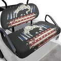 Yewatlles American Flag Bear Cart Seat Covers for Club Car,Golf Carts Ordinary Front Seats,Breathable Washable Polyester Cloth Renew Your Golf Cart