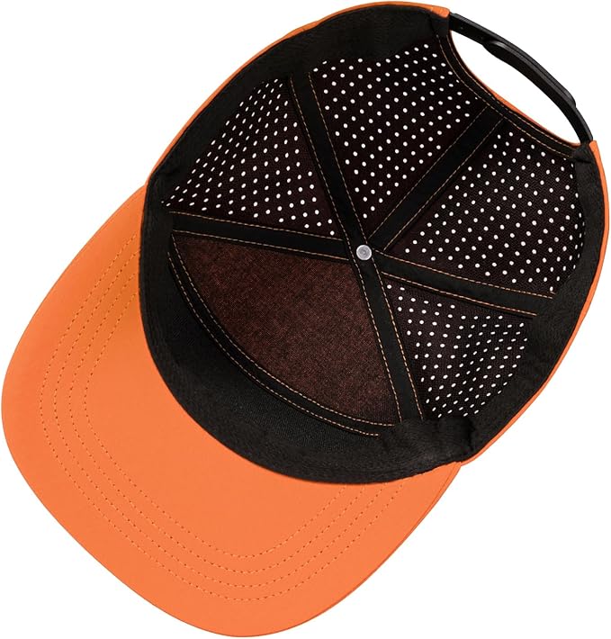 FEINION Men Flat Brim Adjustable Performance Hat Snapback Laser Perforated Baseball Cap