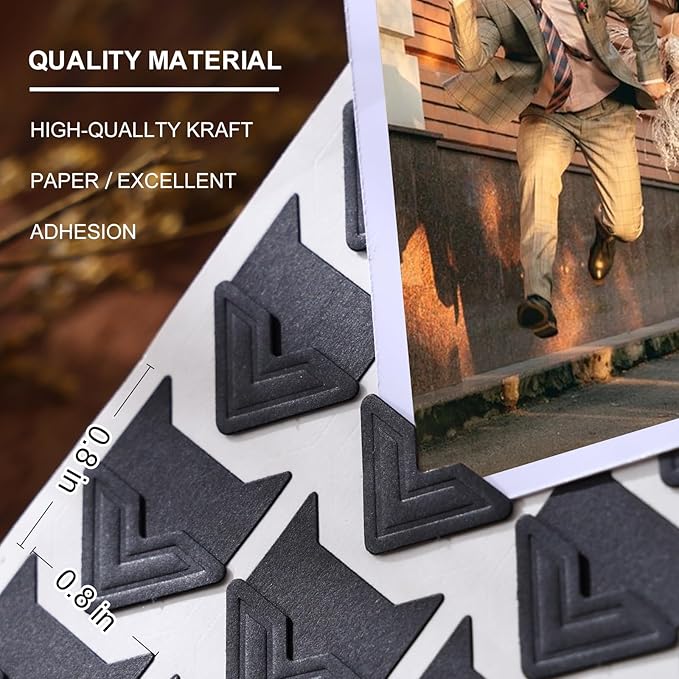 CHIALLCO Acid Free Photo Corners Self-Adhesive, DIY Scrapbook Stickers - Image 3